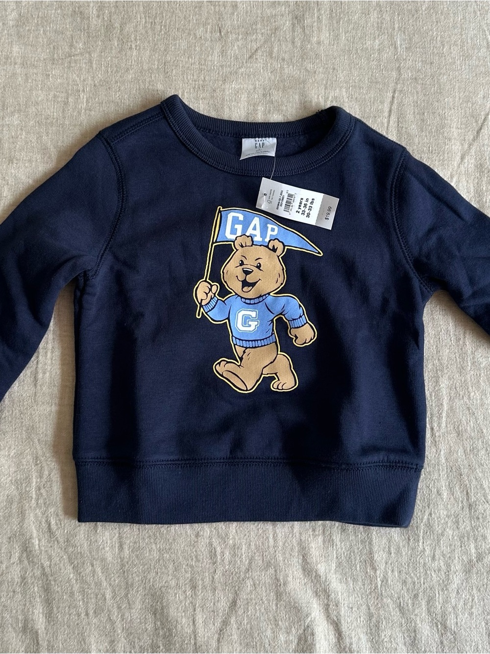NWT Baby GAP Navy Bear Sweatshirt 2 years